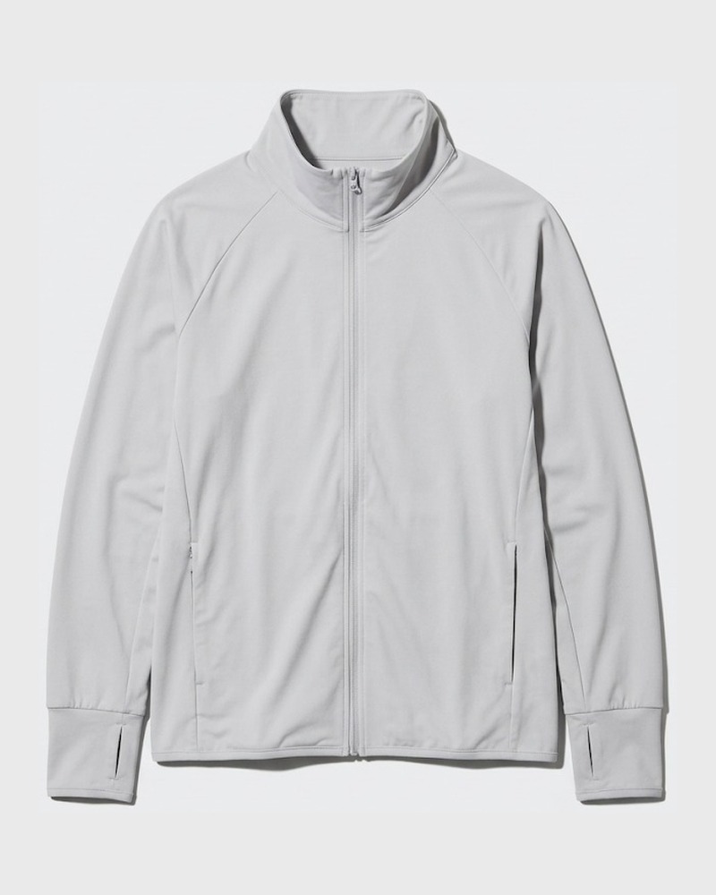 Stand-collar UV jacket, Mist grey, front