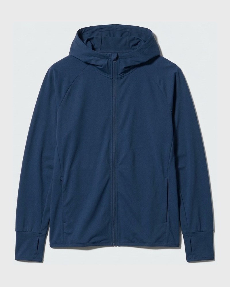 Zip UV jacket, Navy, front